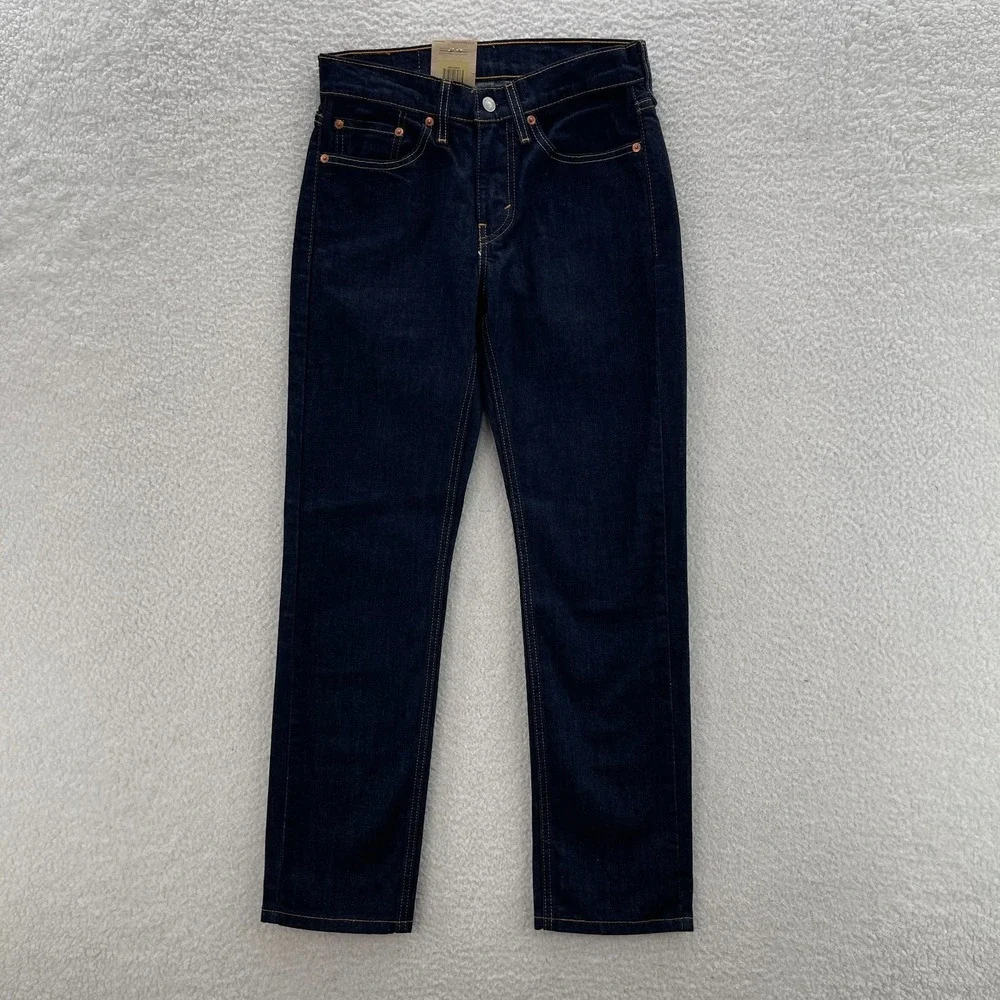Levis 514 Jeans Mens 28x30 Blue Straight Dark Wash Denim Grunge Minimalist Rock